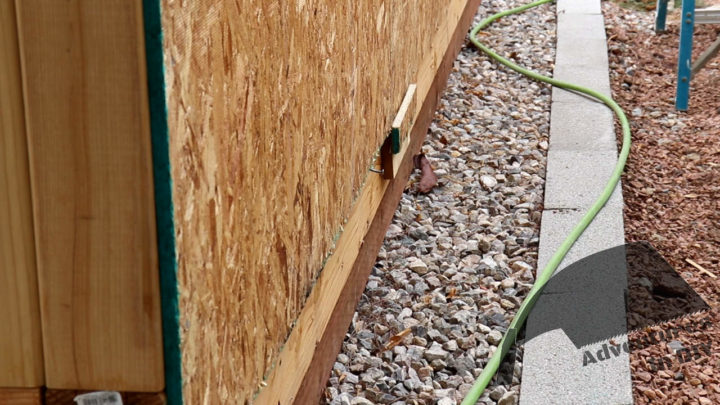 Back Wall Sheathing On Wooden Guide