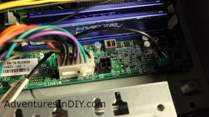 Do Not Use the Hard Drive and DVD Drive Power Connectors Next to Motherboard Power