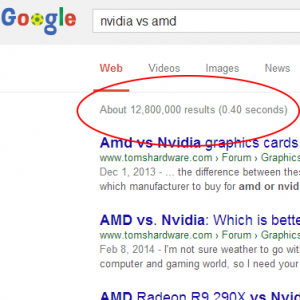 Nvidia vs AMD Google Search