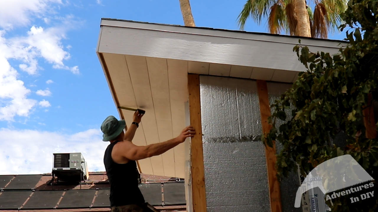 Building A Modern Shed Part 13 Installing Shiplap on the Soffit